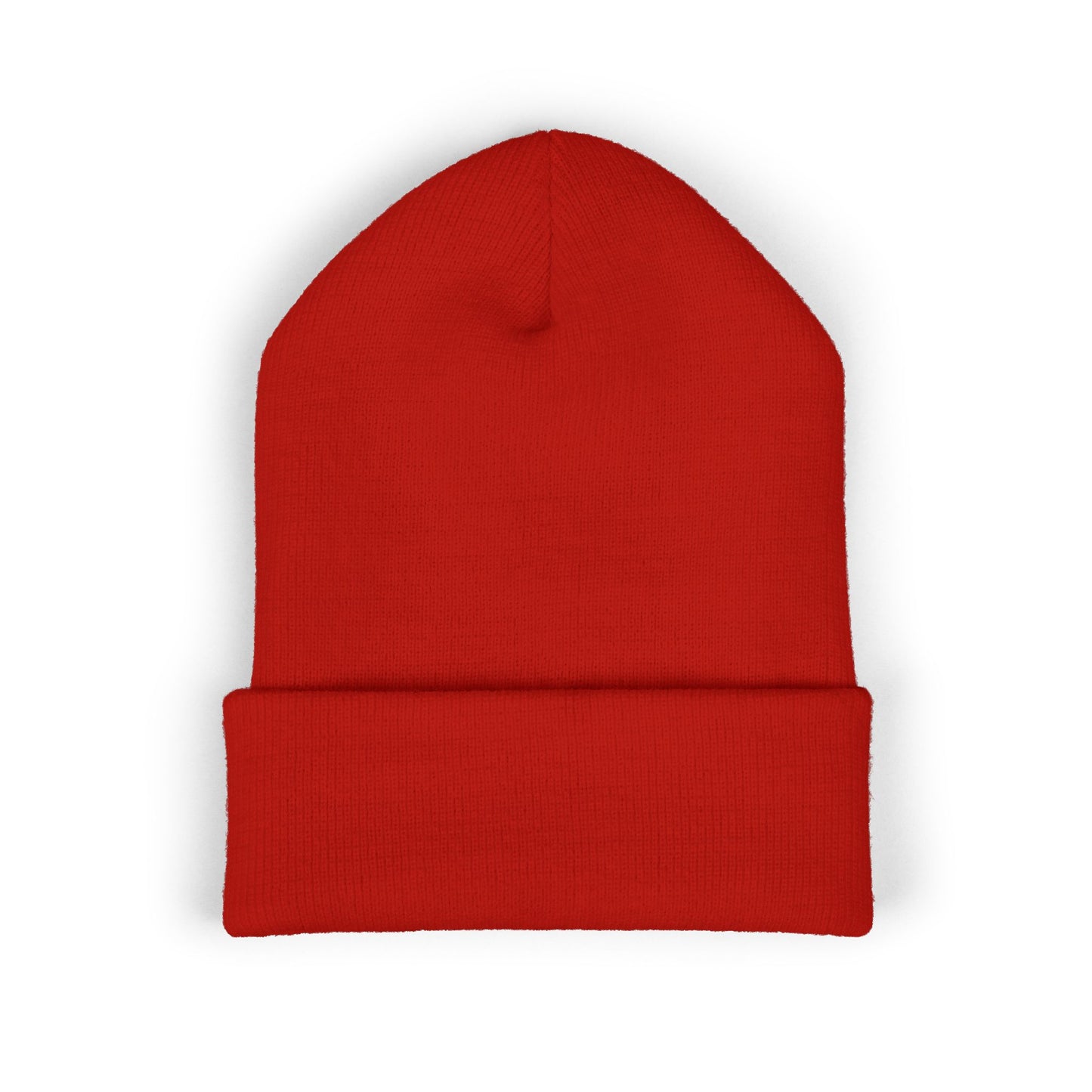 DMV Bimmers Classic Cuffed Beanie - Embroidered White Knit Hat for Car Enthusiasts