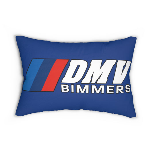 Spun Polyester Lumbar Pillow-Dark Blue