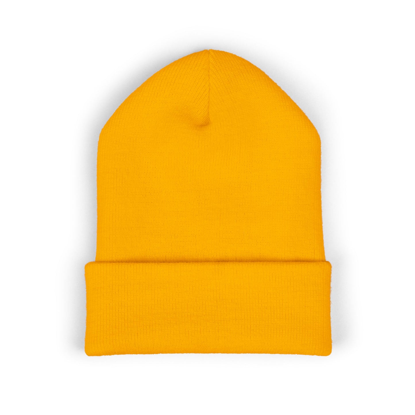 DMV Bimmers Classic Cuffed Beanie - Embroidered White Knit Hat for Car Enthusiasts