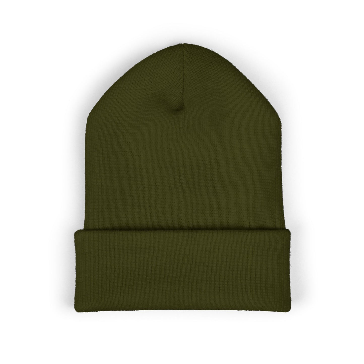 DMV Bimmers Classic Cuffed Beanie - Embroidered White Knit Hat for Car Enthusiasts