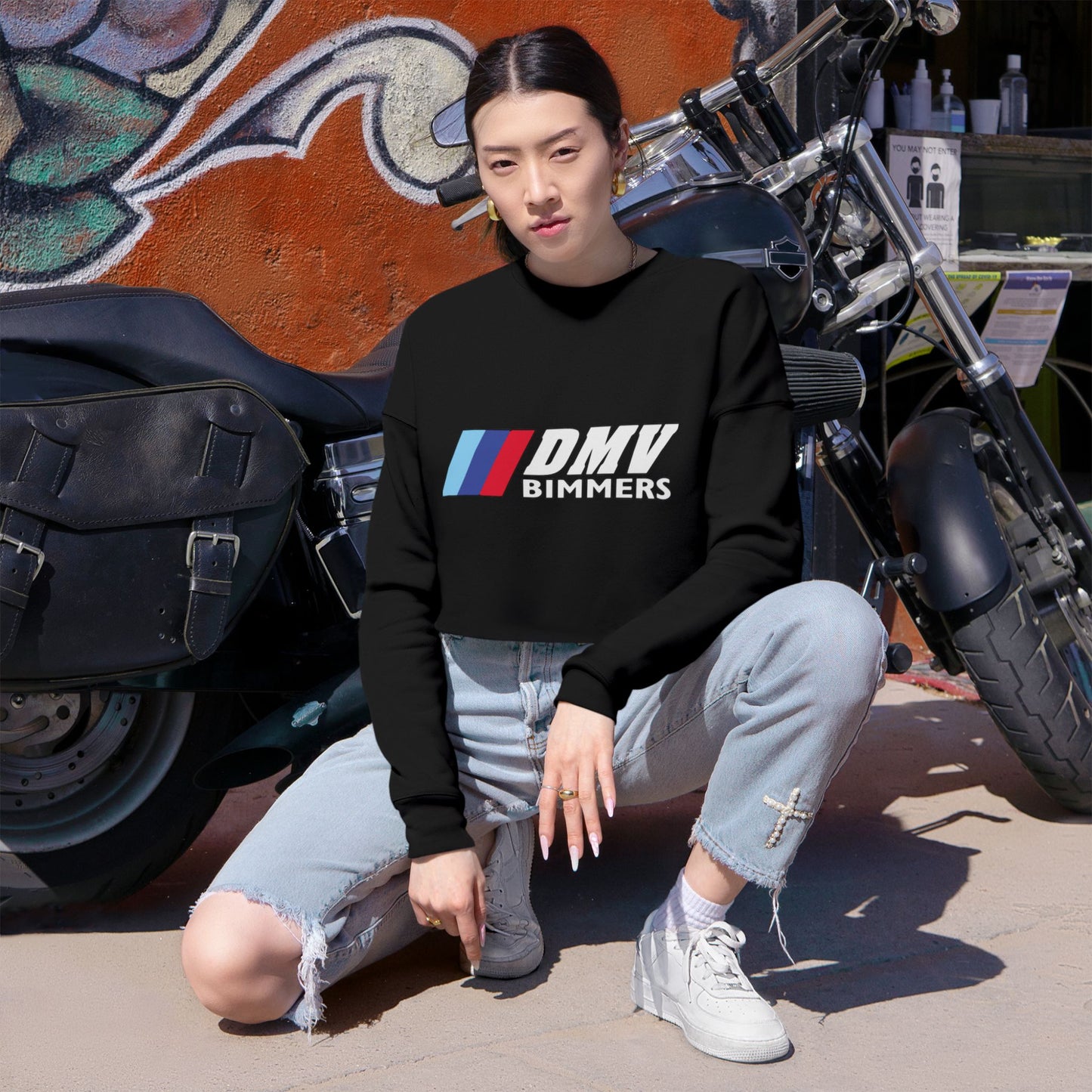 DMV Bimmers Women's Cropped Sweatshirt – Stylish & Trendy Apparel for Car Enthusiasts