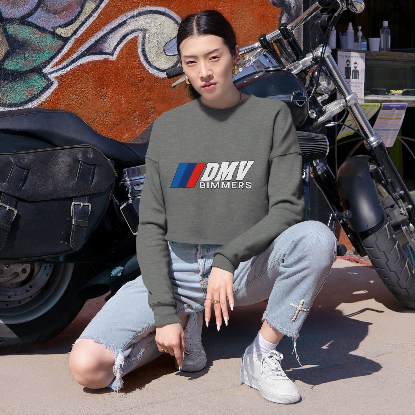 DMV Bimmers Women's Cropped Sweatshirt – Stylish & Trendy Apparel for Car Enthusiasts