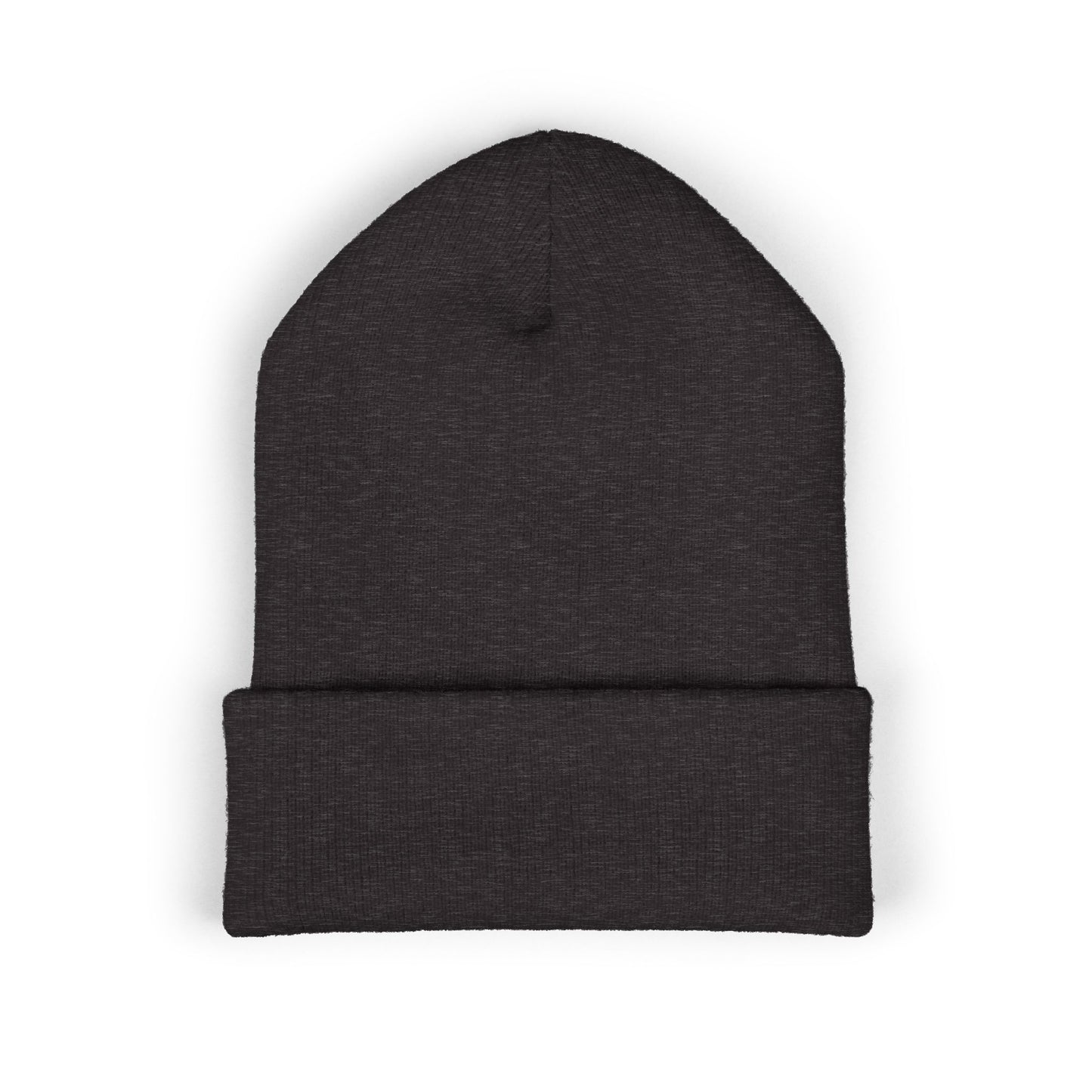 DMV Bimmers Classic Cuffed Beanie - Embroidered White Knit Hat for Car Enthusiasts
