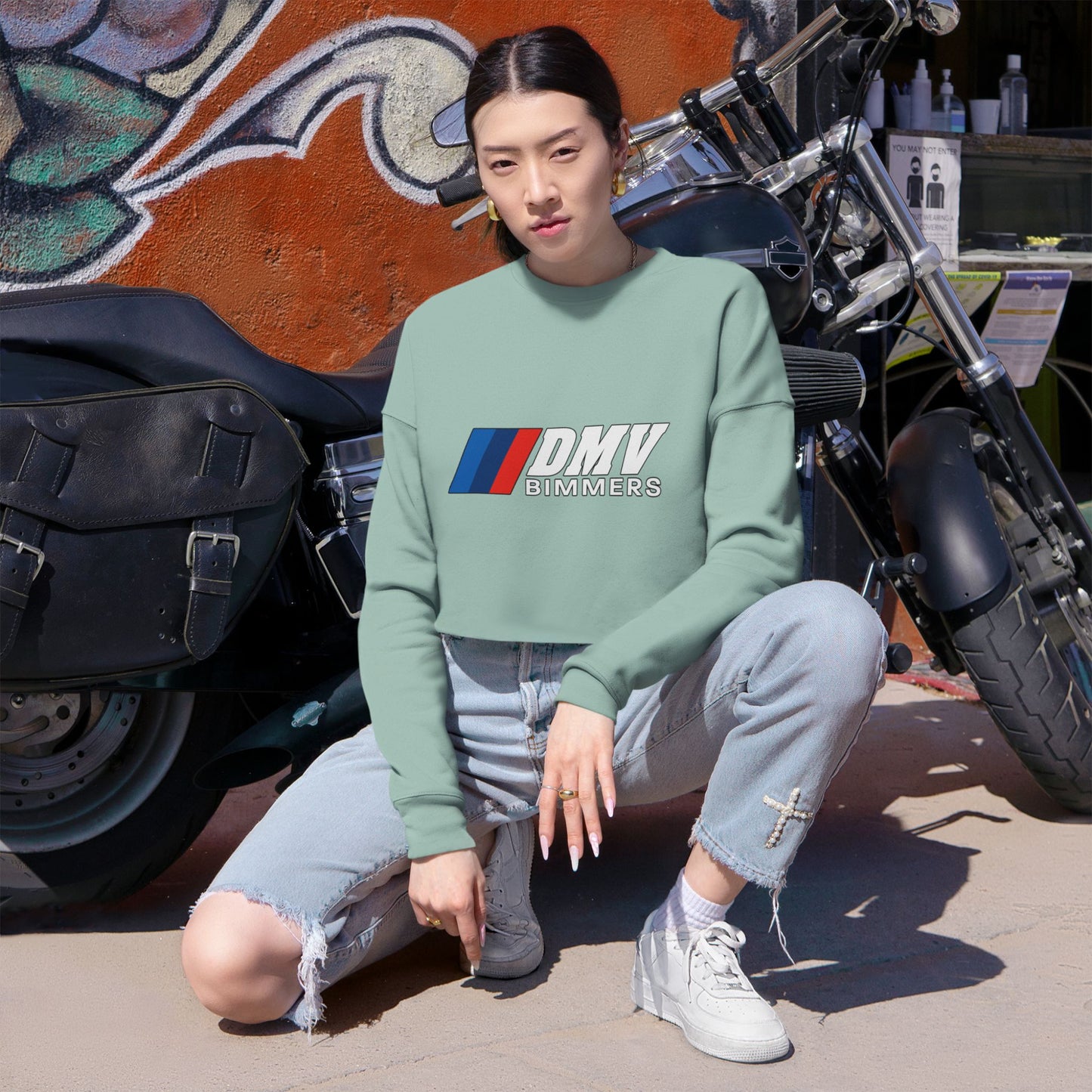 DMV Bimmers Women's Cropped Sweatshirt – Stylish & Trendy Apparel for Car Enthusiasts