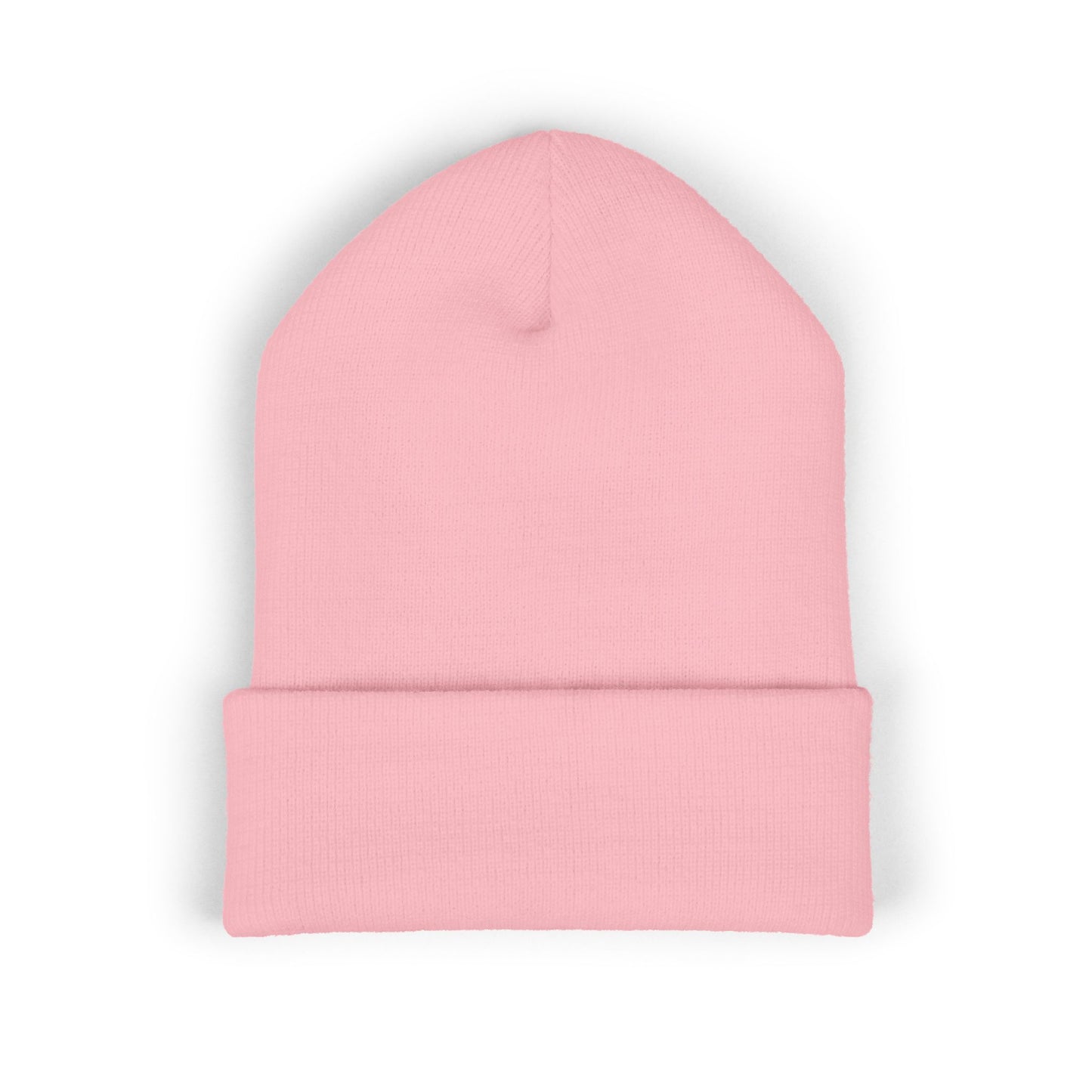 DMV Bimmers Classic Cuffed Beanie - Embroidered White Knit Hat for Car Enthusiasts