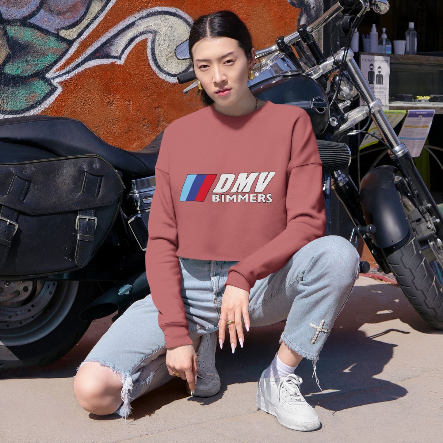 DMV Bimmers Women's Cropped Sweatshirt – Stylish & Trendy Apparel for Car Enthusiasts
