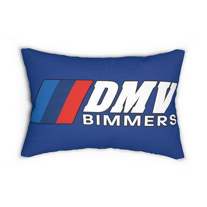 Spun Polyester Lumbar Pillow-Dark Blue