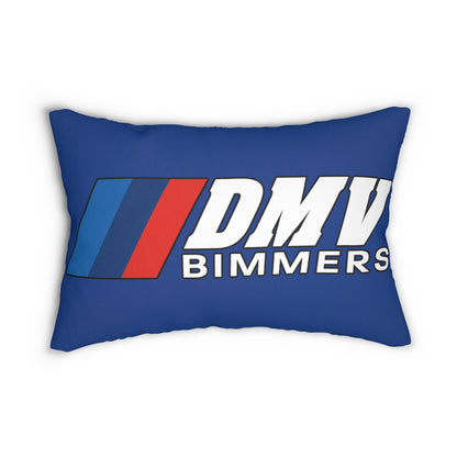 Spun Polyester Lumbar Pillow-Dark Blue