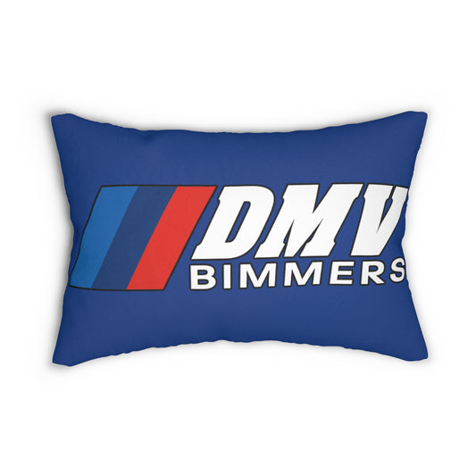 Spun Polyester Lumbar Pillow-Dark Blue